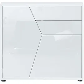 Vladon Benny 79 x 74 x 36 cm Weiß matt/Weiß Hochglanz