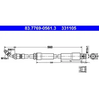ATE Bremsschlauch ATE 83.7769-0561.3 für Audi TT