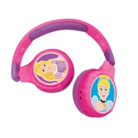 Lexibook Disney Prinzessin Kopfhörer für Kinder, 2-in-1 Bluetooth und