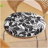 frstrery Rund Sitzkissen Stuhl Stuhlkissen 40 cm Sitzkissen Baumwoll-Leinen Sitzpolster Stuhlauflage für Outdoor Indoor Gartenstuhl Küche Esszimmerstuhl