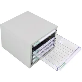 Proregal Schubladencontainer Kobra mit 5 Schubladen HxBxT 15,5x27x34cm | Lichtgrau