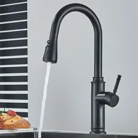 Edelstahl Küchenarmatur Schwarz Ausziehbar Brause Wasserhahn Küche Mischbatterie