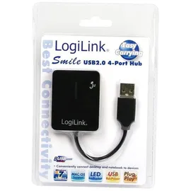 Logilink USB 2.0 Hub 4-Port Smile 4 Port Schwarz