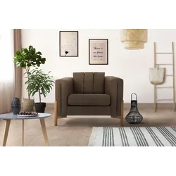Sessel HOME AFFAIRE "Haki", braun (mittelbraun), B:100cm H:74cm T:88cm, Sessel