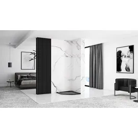 REA Duschkabine Diamond 80 x 80 cm rechts 195 cm schwarz transparent