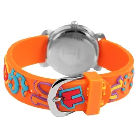 Excellanc Kinderarmbanduhr, Silikonarmband - Silber/Orange