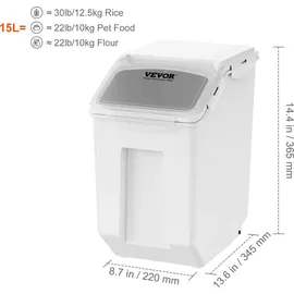 Vevor Aufbewahrungsbox 15 L x 2 transparent