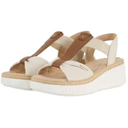 TOM TAILOR Damen Sandalen mit Keilabsatz, beige, Uni, Gr. 37