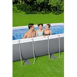 BESTWAY Power Steel Frame Pool Set mit Filterpumpe 404 x 201 x 100 cm, grau, eckig