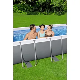 BESTWAY Power Steel Frame Pool Set mit Filterpumpe 404 x 201 x 100 cm, grau, eckig