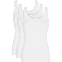 NINA VON C. Achselhemd "Daily" (3er Pack) basic, weich, bequem, eng, Rundhalsausschnitt, breite Träger weiß 46