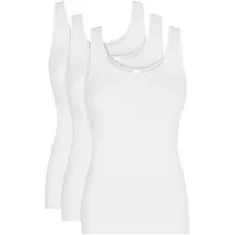 NINA VON C. Achselhemd "Daily" (3er Pack) basic, weich, bequem, eng, Rundhalsausschnitt, breite Träger weiß 46