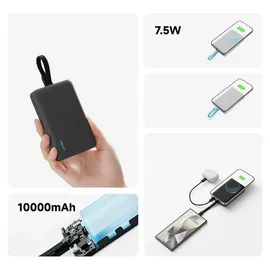 cuktech CP132ML 10000 mAh Usb-c Magnet-powerbank Mit Integriertem Usb-c-kabel – Weiß