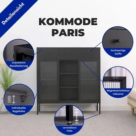 Coemo Highboard Paris 105 x 110 x 35 cm Schwarz