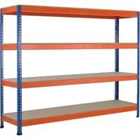 Schulte Lagertechnik Weitspannregal Holz/Spanplatte 245 x 198 cm blau