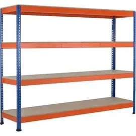 Schulte Lagertechnik Weitspannregal Holz/Spanplatte 245 x 198 cm blau