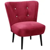 58 aufm Kessel Cocktailsessel Kayleigh Samtvelours 68 x 80 x 69 cm Rot mit Relax-Funktion