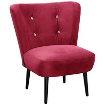 58 aufm Kessel Cocktailsessel Kayleigh Samtvelours 68 x 80 x 69 cm Rot mit Relax-Funktion