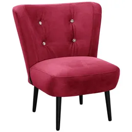 58 aufm Kessel Cocktailsessel Kayleigh Samtvelours 68 x 80 x 69 cm Rot mit Relax-Funktion