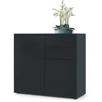 Vladon Kommode Schwarz Holzwerkstoff, 79x74x36 cm, Wohnzimmer, Kommoden ,