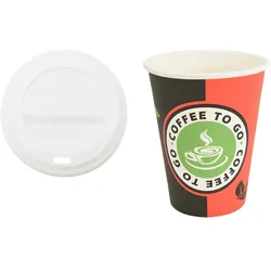 DELUKE® Coffee To Go Pappbecher 1000 Stück Mit Deckel - 300ml Einwegbecher Kaffeebecher To Go Getränkebecher Pappe Becher Einweg Teebecher