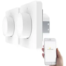 Luminea Home Control 2er-Set WLAN-Unterputz-Lichtschalter mit Dreh- & Drück-Funktion, App