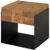 MASSIVMOEBEL24.DE Couchtisch Eiche Schwarz 40 x 35 x 35 cm
