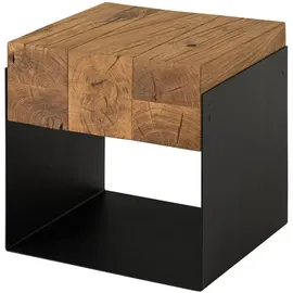 MASSIVMOEBEL24.DE Couchtisch Eiche Schwarz 40 x 35 x 35 cm