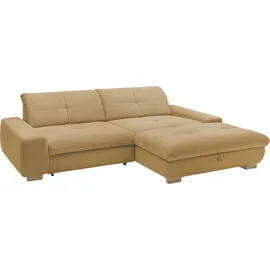 Set One by Musterring Ecksofa "SO 1200 inkl. Sitztiefen- & Rückenverstellung für hohen Sitzkomfort", gelb (honey gelb gct 95), B:276cm H:89cm T:198cm, 100% Polyester, SET ONE BY MUSTERRING, Sofas, Ecksofa, wahlweise mit Bettfunktion und Stauraum, L-Form, auch in Cord Bezug