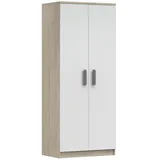 Deine Möbel 24 Jugendzimmer-Set INGE III in Weiß / Weiß + Grau / Weiß + Eiche Sonoma ; 4-teilig, (Kleiderschrank Kommode Wandregal Schreibtisch, 4-tlg., Sonoma Eiche Grau), Kinderzimmer Set Weiß Griffe Rosa Blau Grün Grau aus Laminatplatte beige