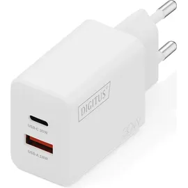 Digitus USB GaN 30W 1x USB-C 1x USB-A Weiß