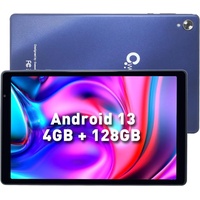 Tablet 10 Zoll Android 13 Tablet Octa-Core 4 GB RAM 128 GB Speicher, WiFi 6, GPS, IPS HD Touchscreen Tablet für Kinder (Blau)