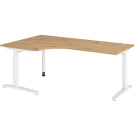 bümö Eckschreibtisch Serie-xb Asteiche / Weiß