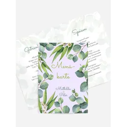 Menükarten Hochzeit selbst gestalten mit Spruch und Fotos im Onlinedesigner bei Meine-Kartenmanufaktur.de