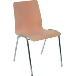 Holzschalenstuhl Gestell Chrom