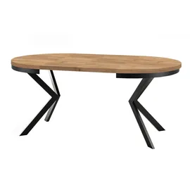 dekori.interiors Endik Ø 100/200 cm Eiche Lefkas/schwarz