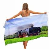 Treer Strandtuch,3D Zug Mikrofaser Handtuch,Schnelltrocknendes Handtuch, Reisehandtuch Leicht,Microfaser Badetuch Groß,Microfaser Handtücher für Fitnessstudio,Yoga (80x160cm,Grünfläche)