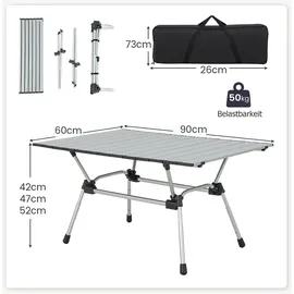 Bextsrack Campingtisch Aluminium Silber
