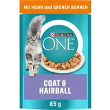 PURINA ONE COAT & HAIRBALL in Sauce Huhn 26x85g