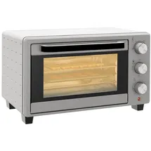 Homcom Mini Backofen 21L Pizza-Ofen, Miniofen inkl. Backblech, Grillrost Krümmelblech,