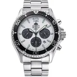 Orient RA-TX0203S10B Mako Chronograph Solar Herrenuhr 43mm 20ATM - Silber/Weiß