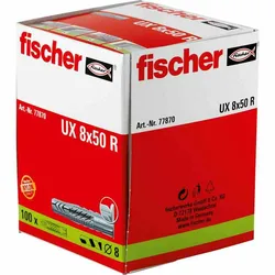 FISCHER UX 8 x 50 R  UX 8 x 50 R Nylon Universaldübel lang mit Rand,