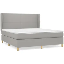 vidaXL Boxspringbett mit Matratze Hellgrau 160x200 cm Stoff1372847