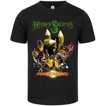 Metal Kids T-Shirt mit Heavysaurus (Pommesgabel) Druck für Kinder schwarz 164
