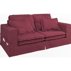 Home Affaire 3-Sitzer HOME AFFAIRE "ALISSAS BIS mit vielen Kissen, Biesen an den Kissen", rot, B:196cm H:95cm T:108cm, 92% Polyester, 8% Nylon, Sofas, Hussen-Optik, kleine Taschen an der Seite zum Verstauen
