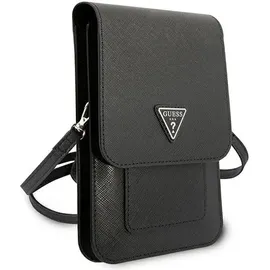 GUESS Saffiano Triangle Logo PU Schwarz