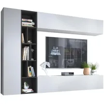 Mirjan24 Wohnwand, Weiß, Holzwerkstoff, 224x160x33 cm, Wohnzimmer, Wohnwände, Wohnwand-Sets