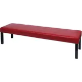 MCW Sitzbank M37 Kunstleder 180x43x49 cm Rot Glänzend Dunkle Beine