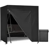 Aipwerer Hollywoodschaukel Abdeckung 3-Sitzer 600D Schwarz 220x135x170cm
