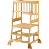 Wiltec Kinderstuhl Lernturm 57 x 46 x 90 cm Bambus